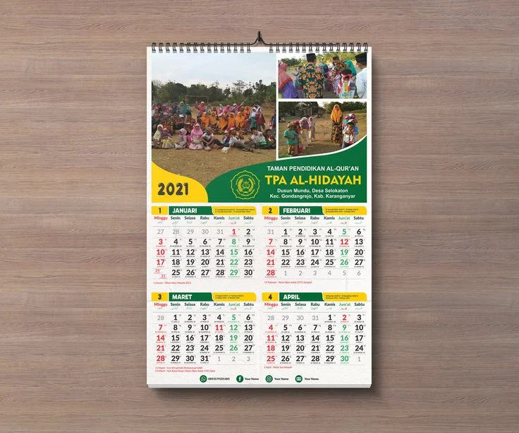 A2 Wall Calendar Print - Professional Calendar Printing Services in Lagos Nigeria