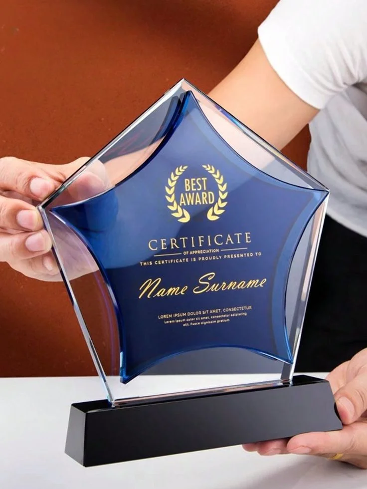 custom crystal award plaque printing Design 4