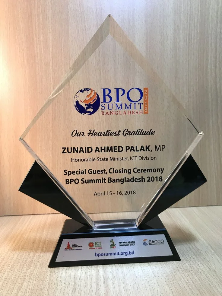 custom crystal award plaque printing Design 6