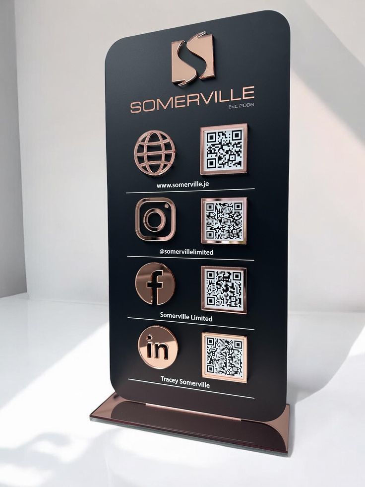 Custom Acrylic Business Social Media Signage - Professional Printing Services