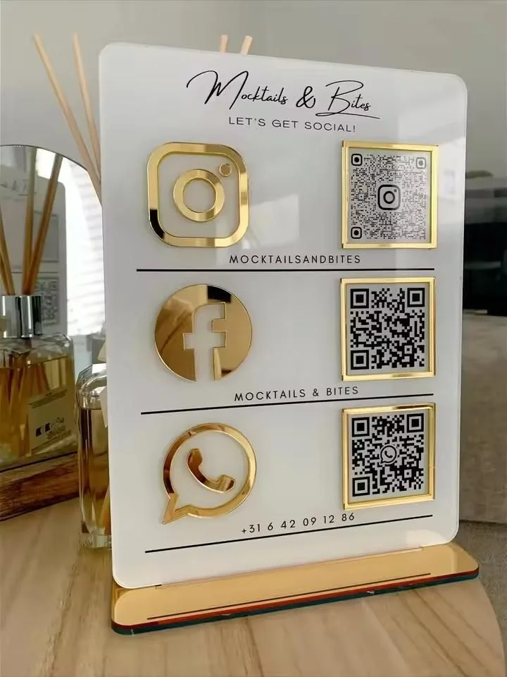 custom acrylic business social media signage Design 6