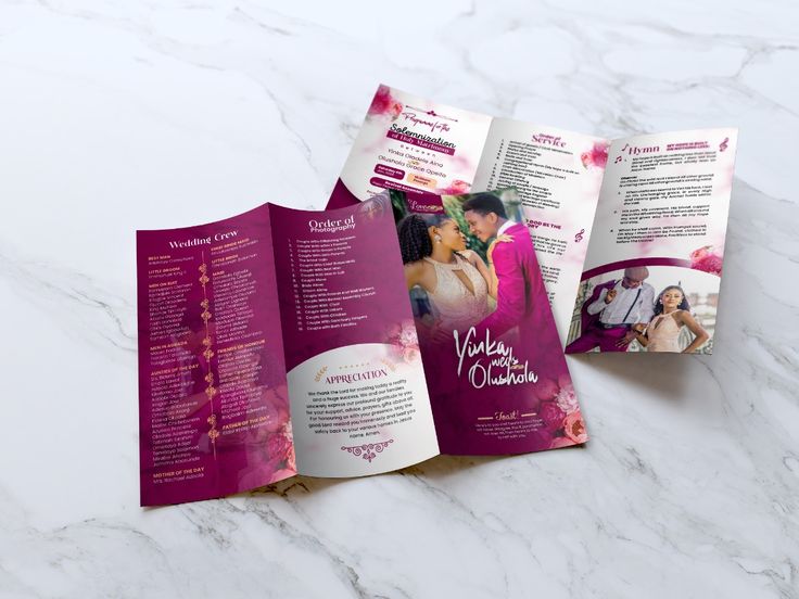 Marriage Wedding Program Of Event Brochure Print - Professional Printing Services