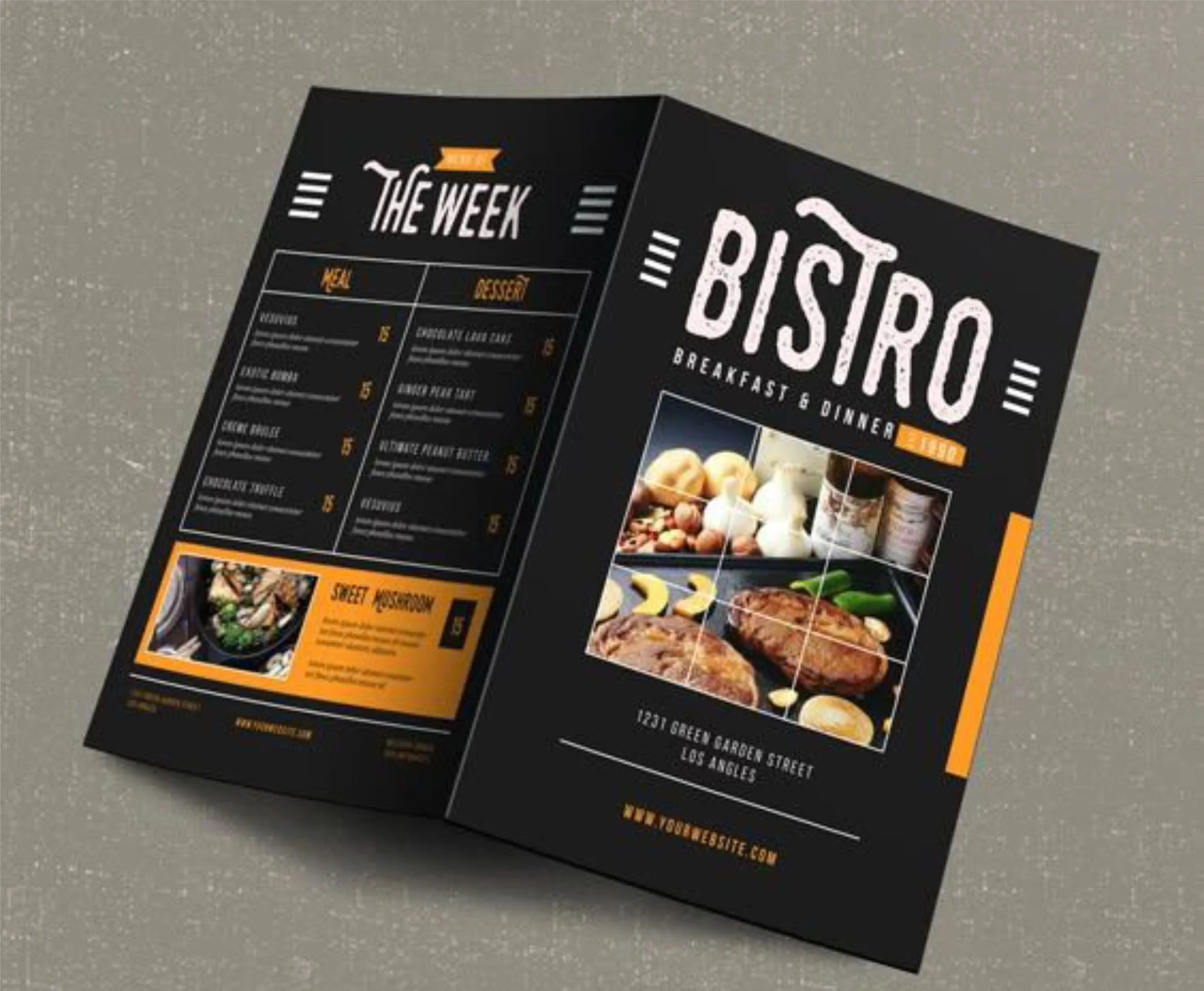restaurant and lounge menu book print Design 4